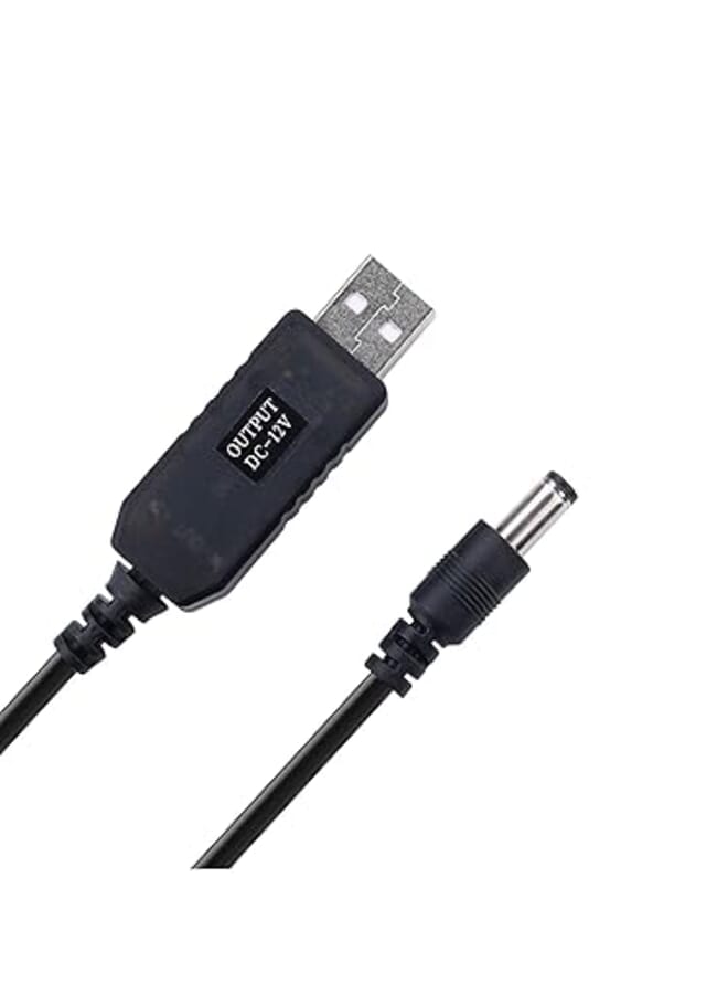 iGreely DC 5V to DC 12V USB Voltage Step Up Converter Cable Power Supply USB Cable with DC Jack 5.5 x 2.5mm or 5.5 x 2.1mm, USB 5V to DC 12V Cable 3ft